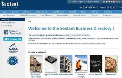accommodation in France|banks in France|builders|Insurance in France|restaurants in France|Sextant directory|tourism in France