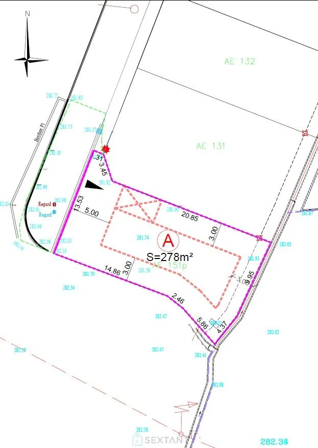 Parcela edificable de 278 m² para casa independiente