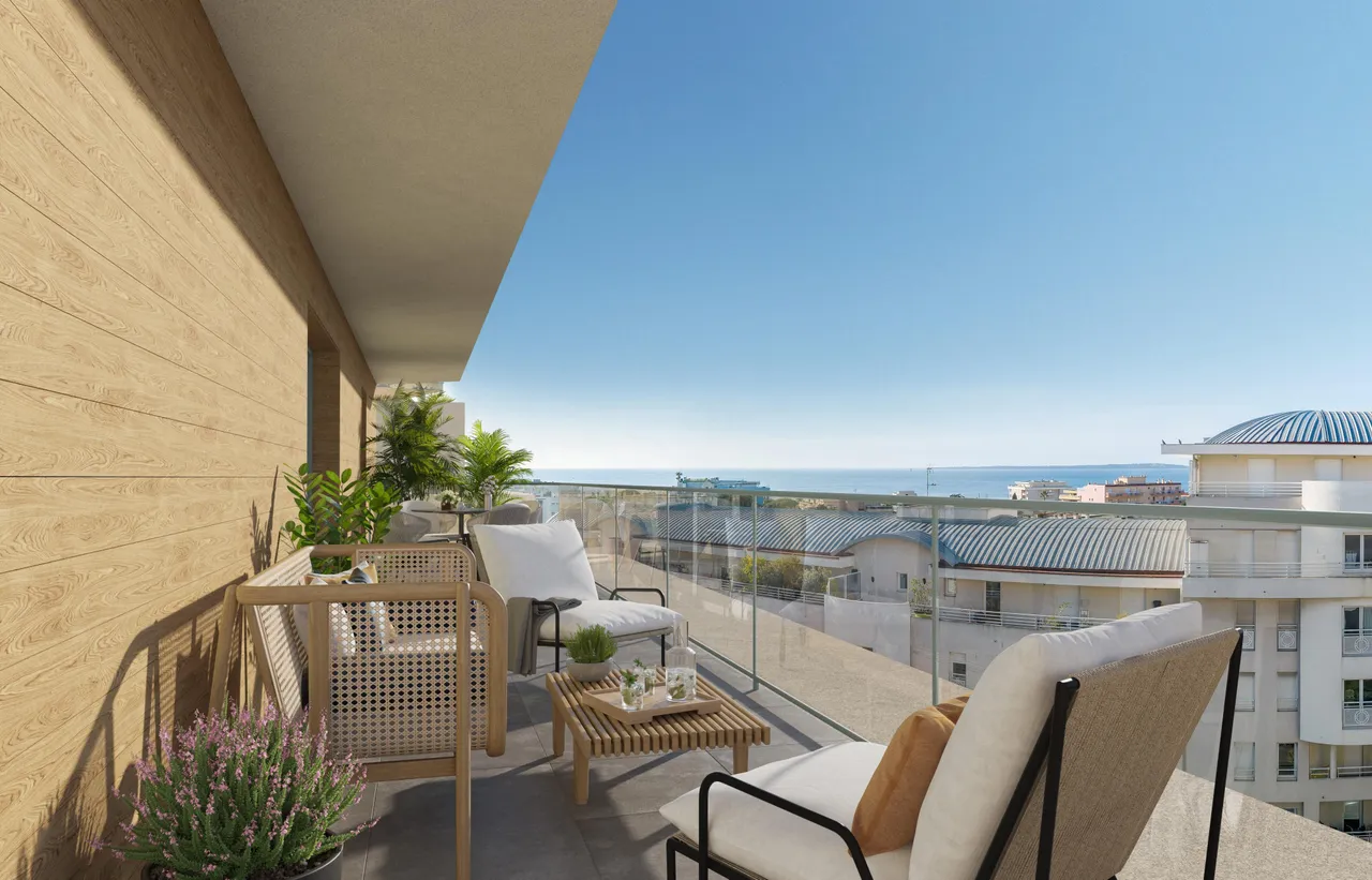 Antibes Juan-les-Pins – 5-Room Apartment – Sea View - New Boutique Residence 7 Minutes from the Beach